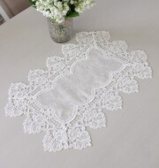 高級♦️エレガントなレース♦️ロココ テーブルランナー♦️ホワイト 150㎝♦️送料込 テーブルランナー 欧風 レース 透かし 田園風 花柄 エレガンス