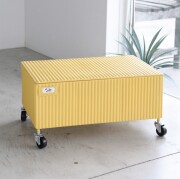 ストレージボックス スチール コンテナー 収納 イエロー 車輪付き 小物入れ ボックス ガーデニング 店舗什器 サイドテーブル