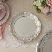 定価3万円!!希少アンティーク 銀メッキ足付きトレイ 25cm ロココ