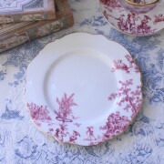 ケーキプレート トワルドジュイ ボルドー 洋食器 ケーキ皿 円形 皿  フレンチ食器 アンティーク調 陶器 シャビーシック antique 