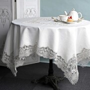 テーブルクロス レース ゴールド トップクロス 正方形 150×150 ノーブルシリーズ (1439) アンティーク風 エレガント