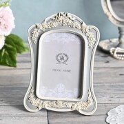 リボンローズ フォトフレーム 写真立て アンティーク風 グレー 薔薇 ローズ (1478) アンティーク おしゃれ リボン かわいい