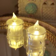 ＬＥＤ ティーキャンドル ライト ２個セット スモール LEDキャンドルライト ろうそく２個 (040) ホワイト ミニライト 蝋燭 ロウ