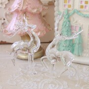 トナカイ クリスマスオーナメント クリア レインディアー ２個セット ツリーオーナメント トナカイ 鹿 ディアー オーナメント ア