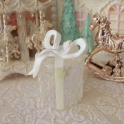 クリスマス ギフトボックス オーナメント クリア ツリーオーナメント リボン プレゼント かわいい テーキャンドルホルダー クリ