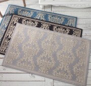 (SALE30%OFF) 玄関マット 室内用 ラグマット ダマスク柄 フロアマット 70×120 ラグ ライトグレー ダークグレー ライトブルー お