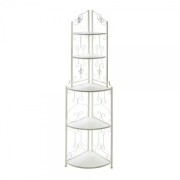 アイアン　薔薇　マガジンラック　ホワイト家具 スリムマガジンラック(ホワイト)｜ロココ調 クラシック家具｜おしゃれ