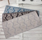 (SALE30%OFF) キッチンマット 玄関マット ダマスク柄 50×120 フロアマット ラグマット 室内用 ライトグレー ダークグレー ライト