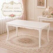 白家具 ロココ調 姫系 ダイニングテーブル ４人掛け 四人掛けテーブル 猫脚 ホワイト クラシック ヨーロピアン ロココシリーズ (