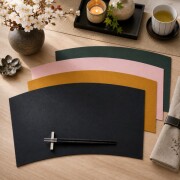 (SALE30%OFF) ランチョンマット PVC モダン 和風 ビニール製 はっ水 和モダン (ブラック・グリーン・ピンク・マスタード) お手入
