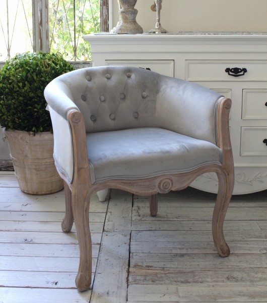 アームソファ ベロア グレー フランス 家具 アームチェア マチルドエム (202) フランス マチルドM Mathilde M. シャビーシック 