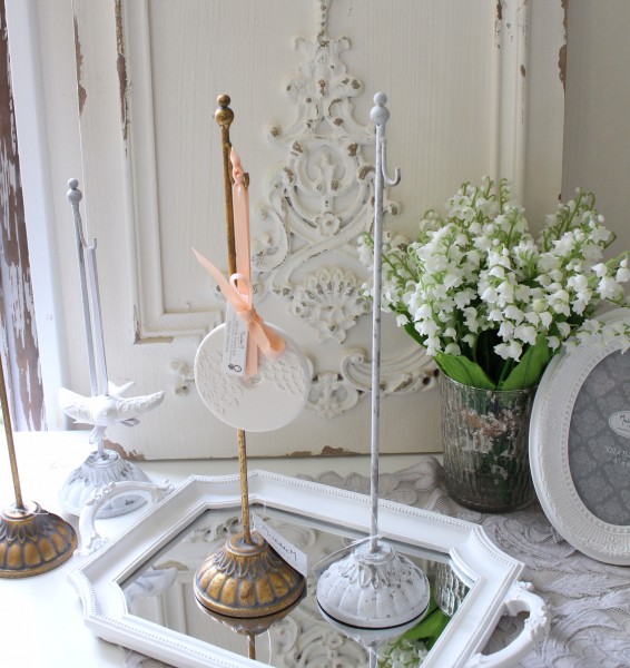 オーナメントスタンド Lサイズ イーゼル フック付きスタンド マチルドエム フランス オーナメント掛け ゴールド グレー  (GD479 