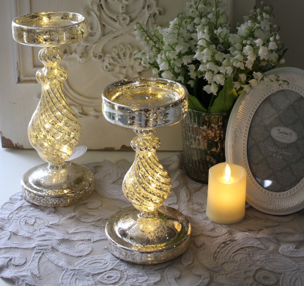 LED キャンドルホルダー マチルドエム フランス ガラス LEDキャンドルホルダー  ショート (517) ガラス 燭台 キャンドルスタンド