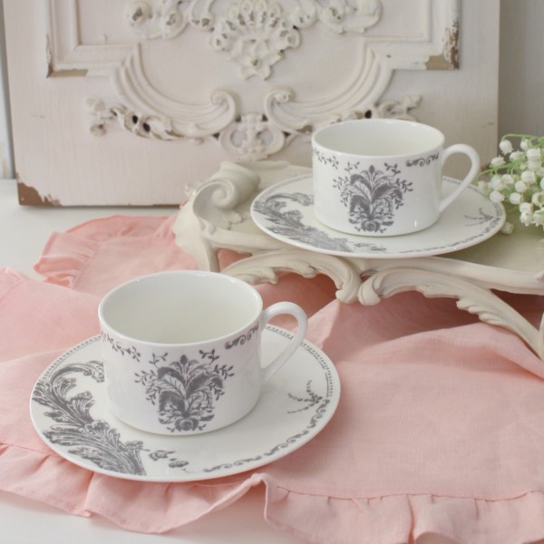 カップ＆ソーサー フランス ティーカップ ギフト 2点セット アンティーク風 マチルドエム フランス コーヒーカップ ソーサー 箱