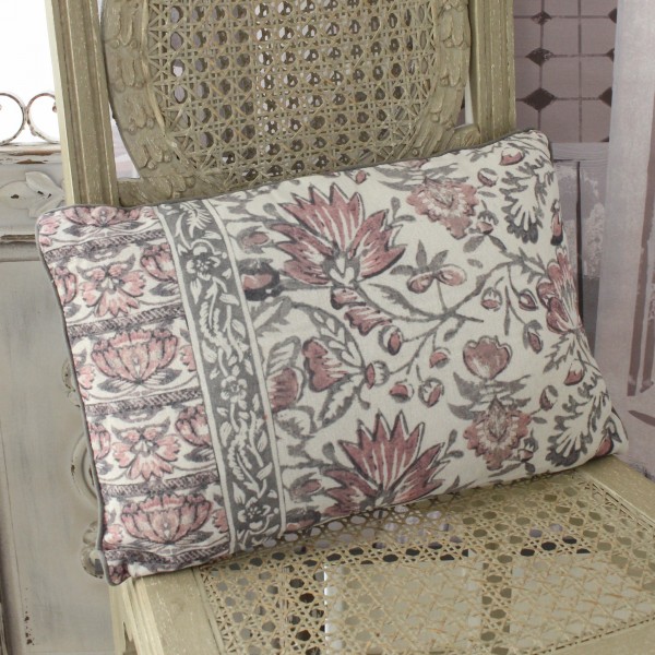 クッション フランス マチルドエム 長方形 フラワー 花柄 おしゃれ (769) 45×30cm アクセントクッション 飾り マチルドM Mathild