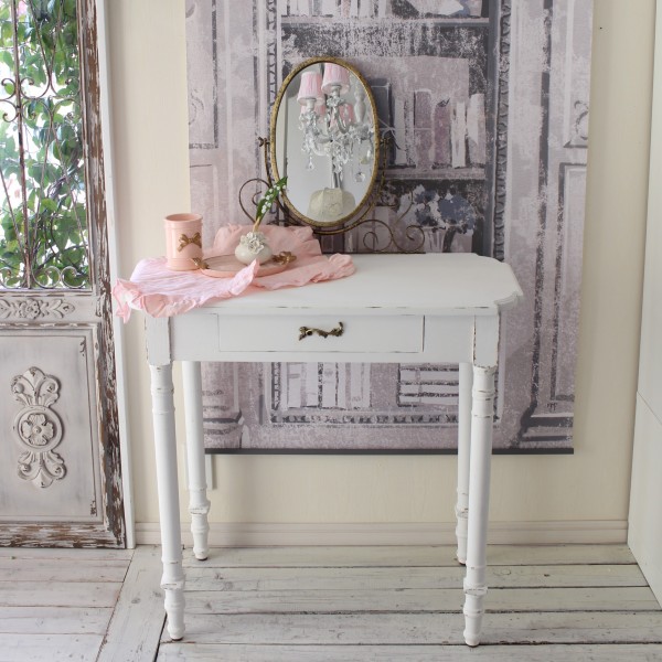 ドレッサー アンティーク調 ミラー付き ホワイト フランス 輸入家具 おしゃれ ドレッサーセット (747) マチルドエム フランスメ