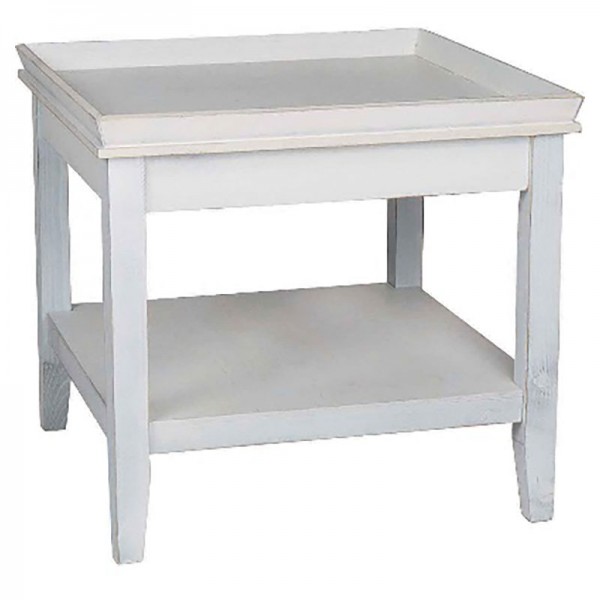 サイドテーブル ナイトテーブル アンティーク調 ホワイト フランス 輸入家具 センターテーブル (206) マチルドエム コーヒーテー