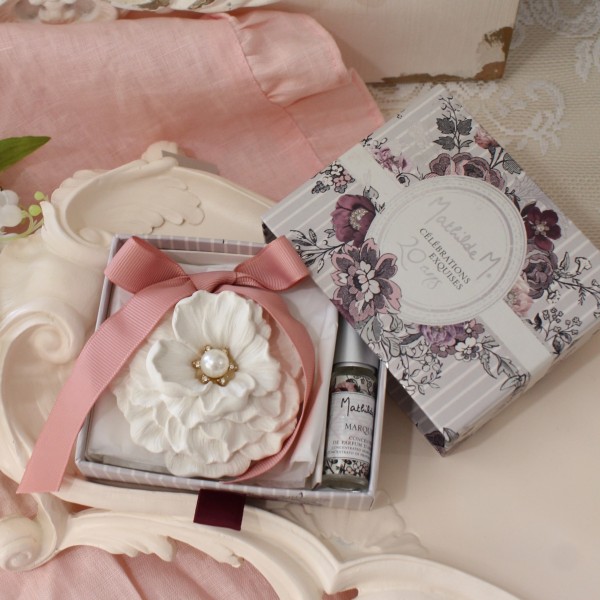 アロマセット アロマオイル アロマプレート マチルドエム フランス センティッドデコ ラージフラワー＆アロマオイルセット 箱入