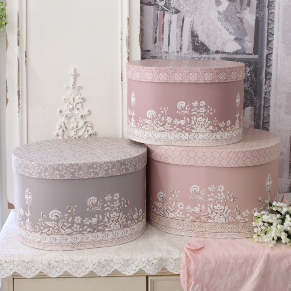 おしゃれ 収納ボックス ３個セット 小物入れ 可愛い収納 オーバルボックス マチルドエム フランス 軽量ボックス (962) 収納 楕円