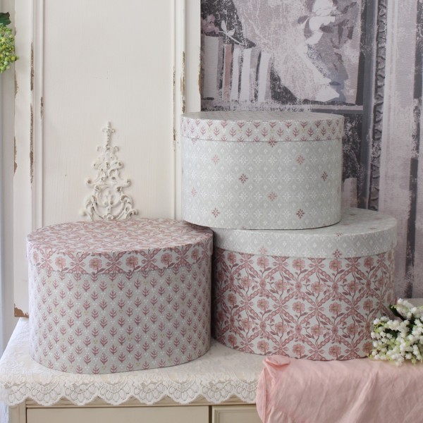 アンティーク風 軽量 収納ボックス おしゃれ ３個セット マチルドエム フランス オーバルボックス ボックス (963) 収納 小物入れ