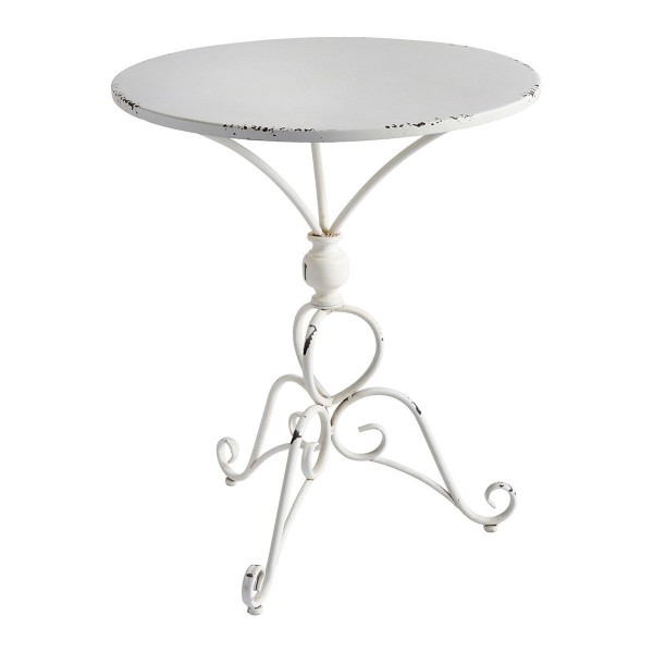 ティーテーブル コーヒーテーブル ガーデンテーブル フランス マチルドエム ラウンドテーブル ホワイト テーブル 丸 アンティー