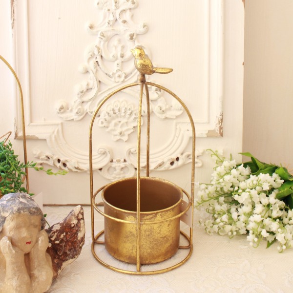 鉢カバー プランターポット ゴールド プランター マチルドエム フランス バード プランターカバー Ｓサイズ 鉢カ (988) マチルド