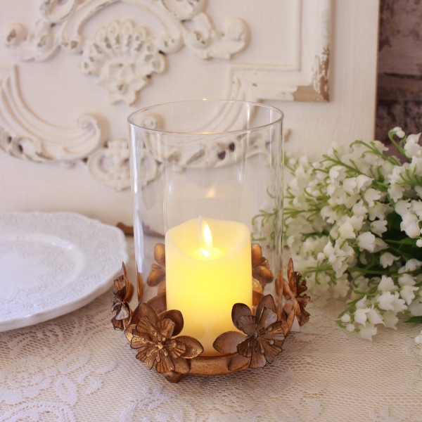 フラワー キャンドルホルダー ゴールド キャンドルスタンド おしゃれ (991) アンティーク調 マチルドエム フランス マチルドM Ma