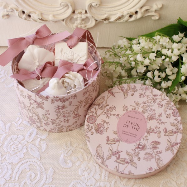 アロマストーン ギフトセット アロマセット ティーフラワー 石膏 マチルドエム フランス センティッドデコ 限定ＢＯＸ5個セット 