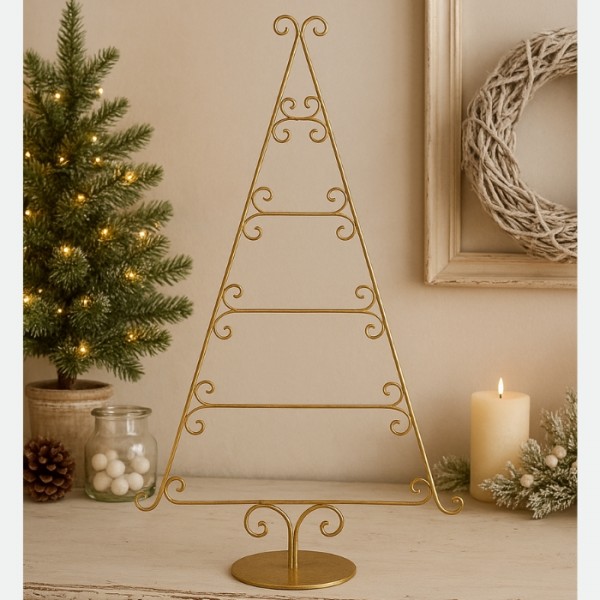 (SALE20%OFF) ツリー クリスマスツリー オーナメントスタンド デコレーションスタンド ゴールド ワイヤーツリー  (1182) マチル