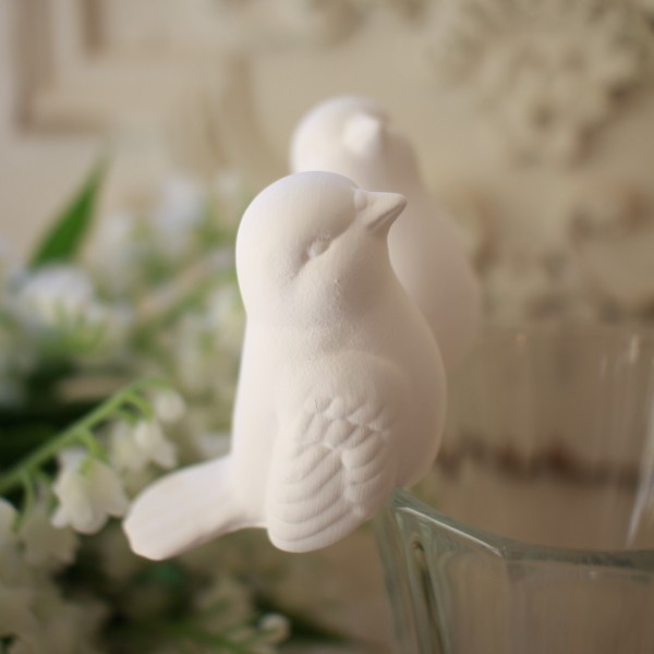 グラスマーカー バード 小鳥 磁器 オブジェ 置物 テーブルアクセサリー テーブルコーディネート  (1176) マチルドエム フランス 