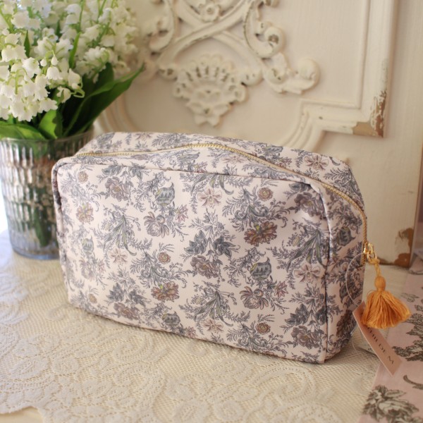 コスメポーチ 化粧ポーチ 花柄 フラワー おしゃれ かわいい リネンベール  (1163) マチルドエム フランス ポーチ 花 マチルドM M