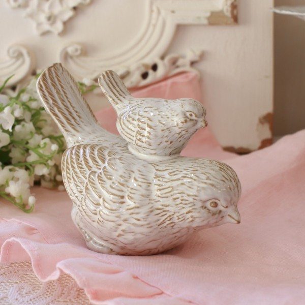 ファミリーバード 小鳥 置物 バード オブジェ おしゃれ マチルドエム フランス（1167) マチルドM Mathilde M シャビーシック ア