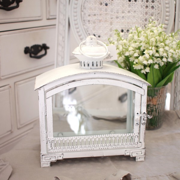 ガラスケース コレクションケース ホワイト ランタン スモール (1171) 多肉植物 ケース マチルドエム フランス ディスプレイケー