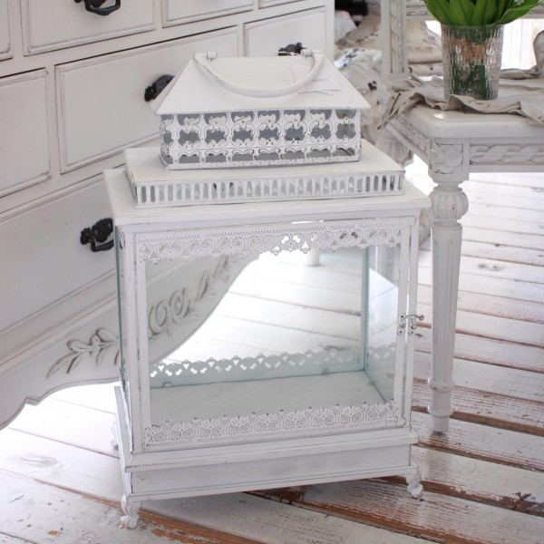 ランタン ガラスケース コレクションケース ホワイト トール (1170) ガラス収納ケース マチルドエム フランス ディスプレイケー