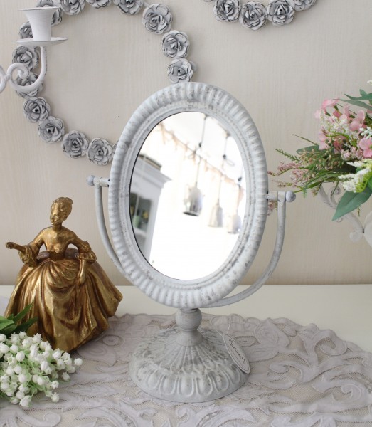 スタンドミラー 卓上ミラー シャビーシック アンティーク風 グレー おしゃれ (240) マチルドエム フランス 可愛い マチルドM Mat
