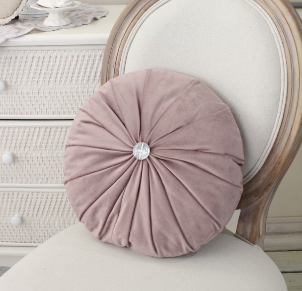 可愛い クッション 円形 丸型 ベロア ピンク マチルドエム フランス (244) 円形クッション マチルドM Mathilde M. シャビーシッ