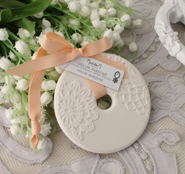 アロマプレート リボン レースプレート アロマストーン 石膏 ディバインマーキーズ (018) アロマ 飾り マチルドエム フランス ア