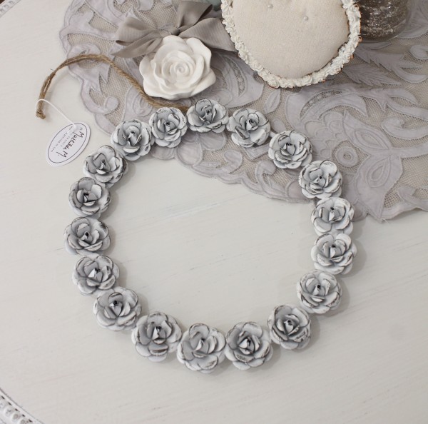 ローズリース 薔薇 アイアン 壁飾り 壁掛け マチルドエム フランス リース M (248)  ウォールデコ 可愛い マチルドM Mathilde M.