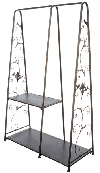 ハンガーラック 収納 コートハンガー マルチラック オープンラック アイアン ダークブロンズ  (71876) アンティーク調 ロココ調 