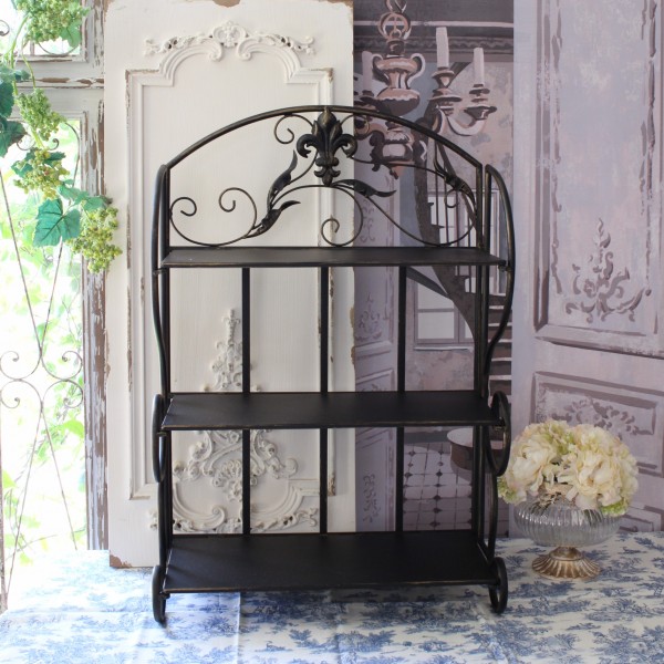 アイアン製 3段 シェルフ アンティーク調 アイアンラック おしゃれ 飾り棚 (859) ダークブロンズ 棚 花台 調味料棚 ラック ロコ