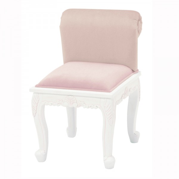 スツール 背付きスツール チェア 椅子 猫脚 ホワイト ロココ調 クラシック ヨーロピアン 白家具 ロココシリーズ (1794)  輸入家