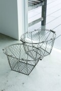 バスケット ２点セット ワイヤーバスケット ラスティ スチールバスケット 小物入れ 収納 店舗什器 アンティーク調 フレンチカン