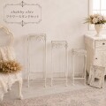 フラワースタンド ３点セット 花台 スクエア ホワイト ヴァイス ガーデニング フラワーラック 店舗什器 アンティーク調 シャビー