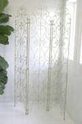 アイアン スクリーン パーテーション ホワイト カディス フォールドスクリーン ３連 間仕切り アンティーク調 アンティークホワ