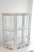 ガラス ショーケース シャビーシック ホワイト アールキャビネット コレクションケース ショーケース キュリオ コレクション棚 