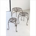 フラワースタンド 3点セット アイアン 花台 ラスティ３個セット 台座 ガーデニング フラワーラック 店舗什器 アンティーク調 フ
