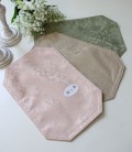 ティーマット はっ水 テーブルマット ダマスクローズ 撥水（八角）薔薇 お茶用 テーブルセンター 花柄 高級 ジャガード ドイリー