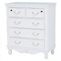 チェスト キャビネット４段 幅80cm 引き出し収納 鍵付き アンティーク調 フレンチシリーズ (1581)  輸入家具 木製 ホワイト 白家