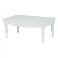 リビングテーブル センターテーブル 白家具 幅90cm アンティーク調 フレンチシリーズ (1580)  輸入家具 木製 ホワイト  ロココ調
