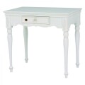 デスク テーブル ホワイト 幅80cm 白家具 鍵付き アンティーク調 フレンチシリーズ (1670)  輸入家具 木製 リビング 白家具 ロコ